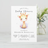Invitation Baby shower Whimsy Digital Giraffe (Debout devant)