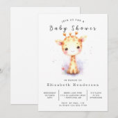 Invitation Baby shower Whimsy Digital Giraffe (Devant / Derrière)
