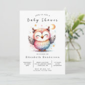 Invitation Baby shower Wild Custom Owl (Debout devant)