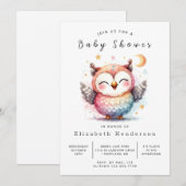 Invitation Baby shower Wild Custom Owl (Devant / Derrière)