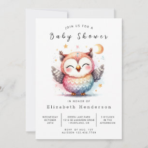Invitation Baby shower Wild Custom Owl
