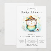 Invitation Baby shower Wild Digital Owl (Devant / Derrière)