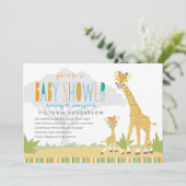 Invitation Baby shower Wild Giraffe (Debout devant)