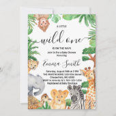 Invitation Baby shower Wild One Jungle Safari Animaux (Devant)