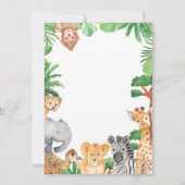 Invitation Baby shower Wild One Jungle Safari Animaux (Dos)