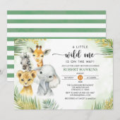 Invitation Baby shower Wild One non-genre Safari Animaux (Devant / Derrière)