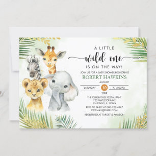 Invitation Baby shower Wild One non-genre Safari Animaux