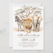 Invitation Baby shower Wild One Safari (Devant)