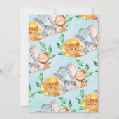 Invitation Baby shower Wild One Safari Animals (Dos)