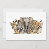 Invitation Baby shower Wild One Safari Animaux (Dos)