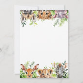 Invitation Baby shower Wild One Safari Animaux (Dos)