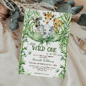 Invitation Baby shower Wild One Safari Bow