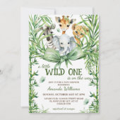 Invitation Baby shower Wild One Safari Bow (Devant)