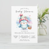 Invitation Baby shower Wild Online Owl (Debout devant)