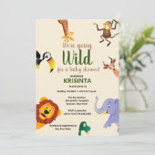 Invitation Baby shower Wild Safari (Debout devant)