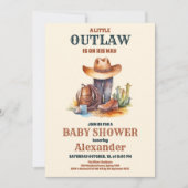 Invitation Baby shower Wild West Cowboy (Devant)