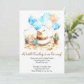 Invitation Baby shower Wild West Watercolor Cowboy (Debout devant)