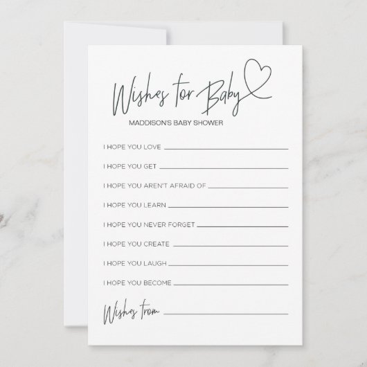 Invitation Baby shower Wives For Baby Keepsaké Game Card (Devant)