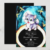 Invitation Baby shower Wolf aquarelle personnalisé (Devant / Derrière)