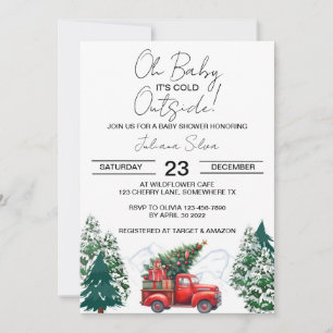 Invitation Baby shower Wonderland de la forêt de camions d'hi