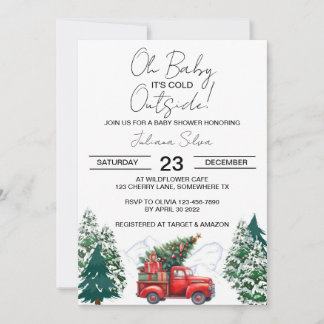 Invitation Baby shower Wonderland de la forêt de camions d'hi