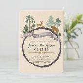 Invitation Baby shower Woodland (Debout devant)