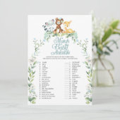 Invitation Baby shower Woodland Correspondre Le Jeu Bébé Anim (Debout devant)