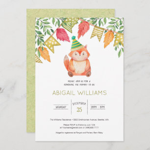 Invitation Baby shower Woodland Cute Baby Fox