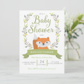 Invitation baby shower Woodland Fox (Debout devant)
