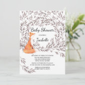 Invitation Baby shower Woodland Fox (Debout devant)