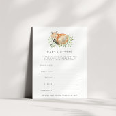 Invitation Baby shower Woodland Fox Guider Game Card
