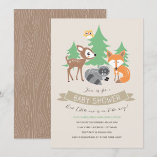 Invitation Baby shower Woodland Friends