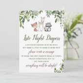 Invitation Baby shower Woodland - Late Night Diapers Jeu (Debout devant)