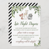 Invitation Baby shower Woodland - Late Night Diapers Jeu (Devant / Derrière)