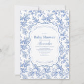 Invitation Baby shower Woodland Toile De Jouy (Devant)
