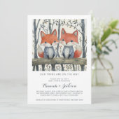 Invitation Baby shower Woodland Twins (Debout devant)