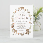 Invitation Baby shower Woodland Wonder (Debout devant)
