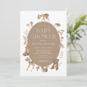 Invitation Baby shower Woodland Wonder (Debout devant)
