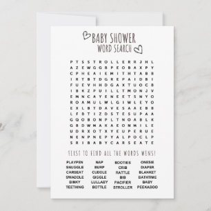 Invitation Baby shower Word Search Fun