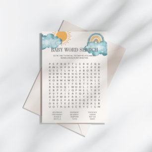 Invitation Baby shower Word Search Game Card