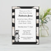 Invitation Baby shower Zebra (Debout devant)
