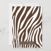 Invitation Baby shower Zebra classique (Dos)