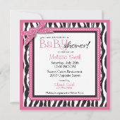Invitation Baby shower Zebra Print & Cupcake (Dos)