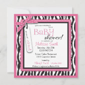 Invitation Baby shower Zebra Print & Cupcake (Dos)