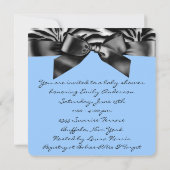 Invitation Baby Shower Zèbre Bleu (Dos)