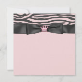 Invitation Baby Shower Zèbre Rose (Dos)
