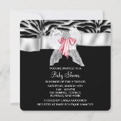 Invitation Baby Shower Zèbre Rose (Dos)