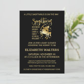 Invitation Baby shower Zodiac Gold et Black Sagittarius (Debout devant)