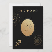 Invitation Baby shower Zodiac Gold et Black Sagittarius (Dos)
