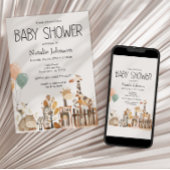 Invitation Baby shower Zoo Nursery Animaux